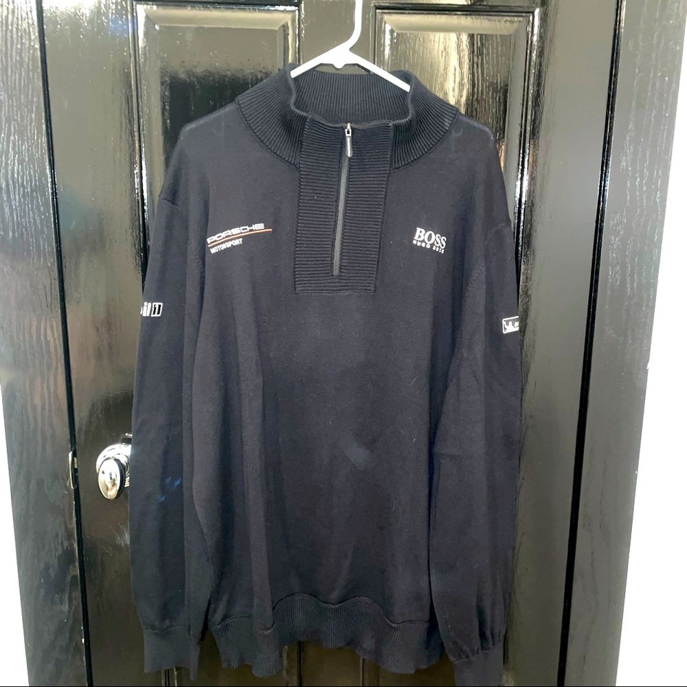Hugo Boss x Porsche Motorsport 1/4 Zip Knit Sweater | Team Issue Black